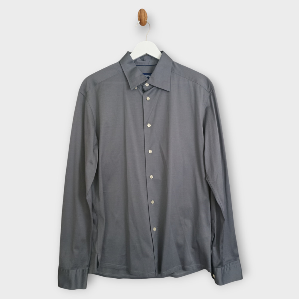 Eton Shirt Men Large Gray Modern Casual Career Office Classic Button Down